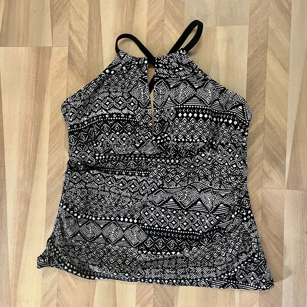 Aztec printed tankini top